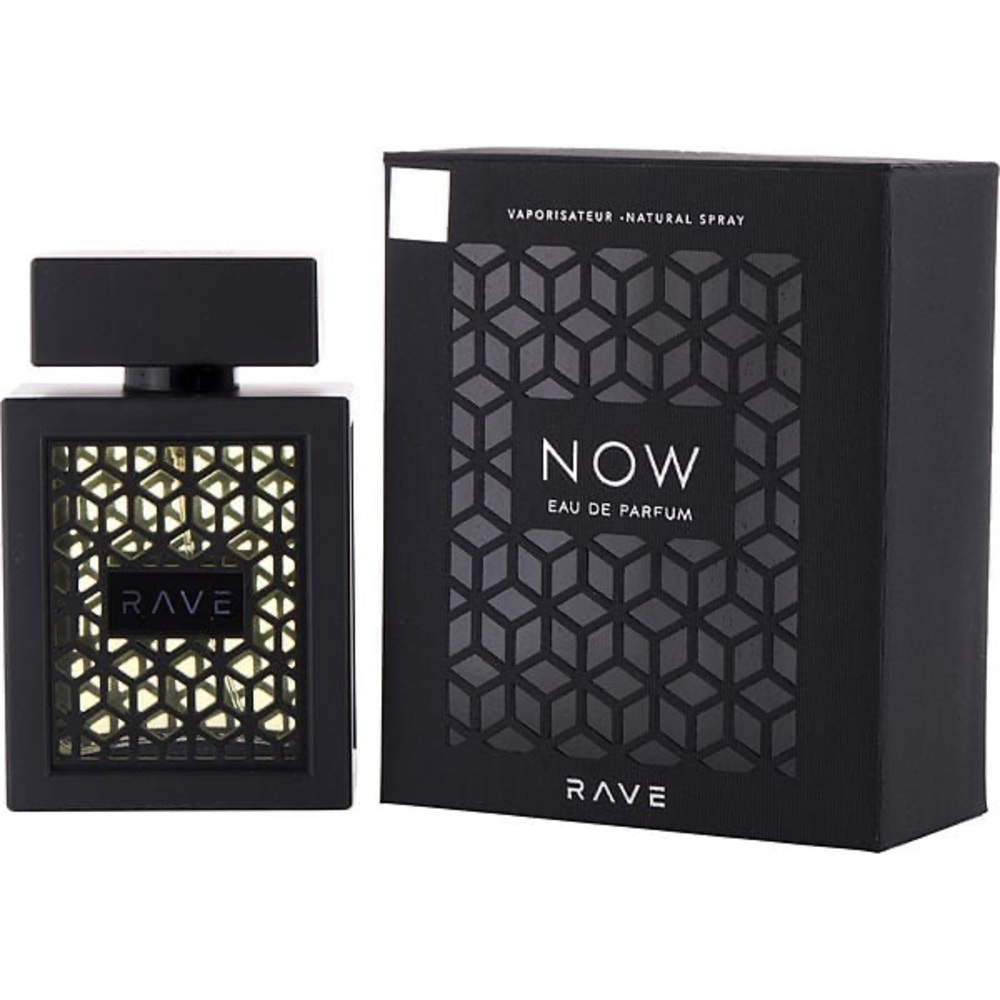 LATTAFA Rave NOW Perfume in Black Geometric Design 3.4 fl oz NEW SEALED